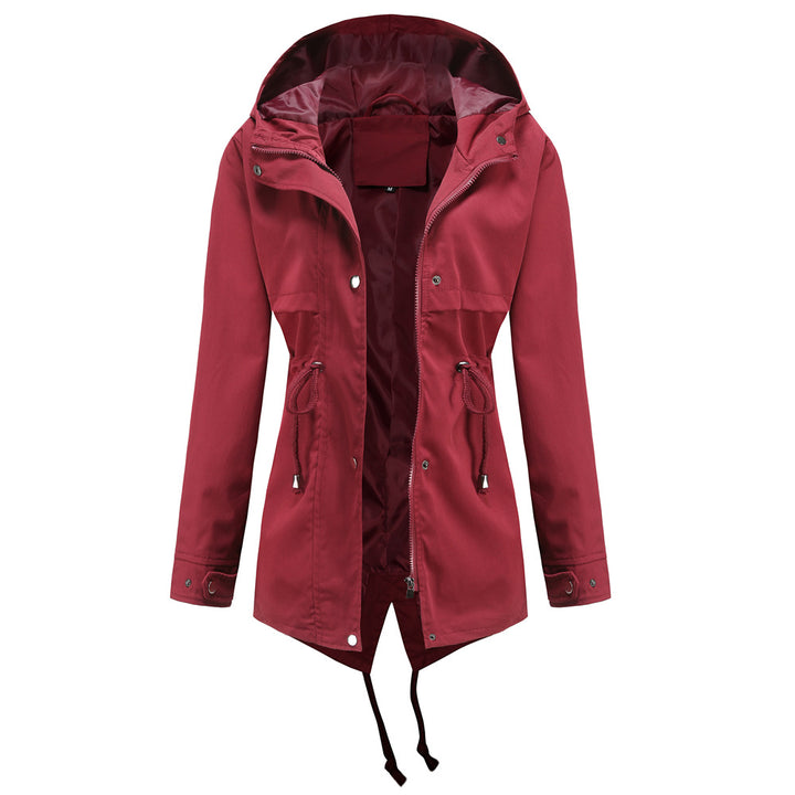 Damen nan wasserabweisender Parka mit taillenkordel und asymmetrischem Saum Echo Archiv