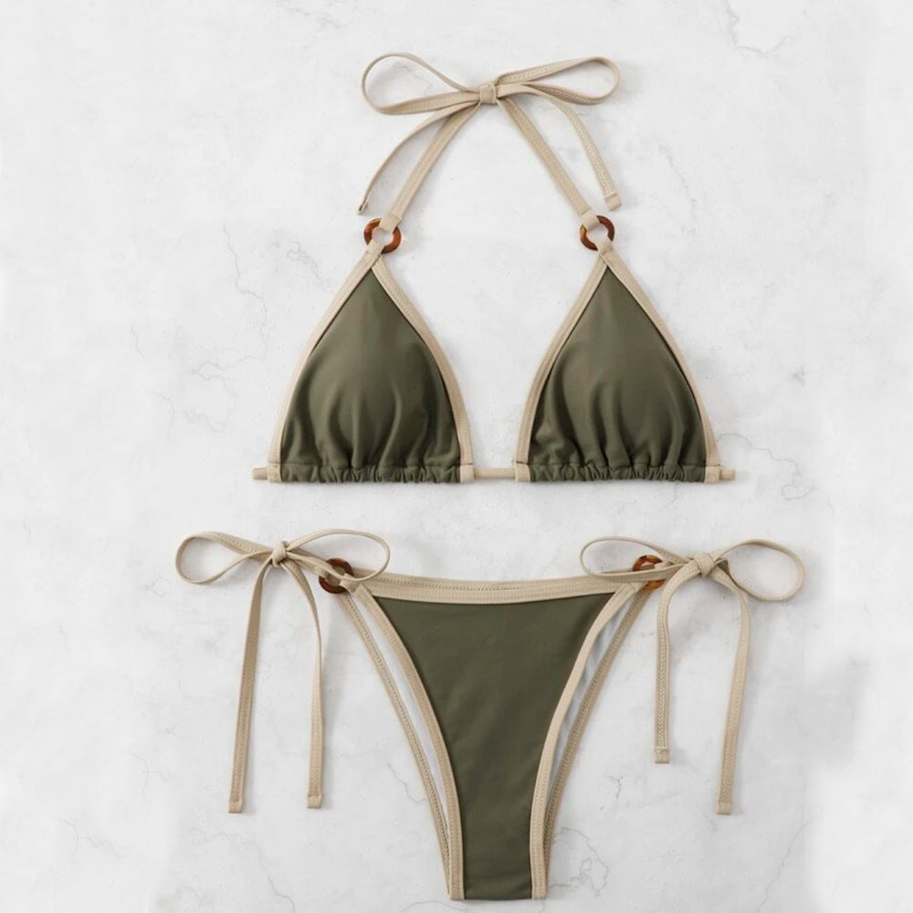 Damen Triangel-Bikini mit verstellbaren Trägern und Ringdetails Echo Archiv