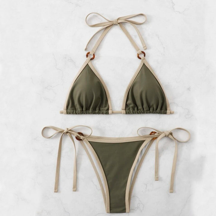 Damen Triangel-Bikini mit verstellbaren Trägern und Ringdetails Echo Archiv