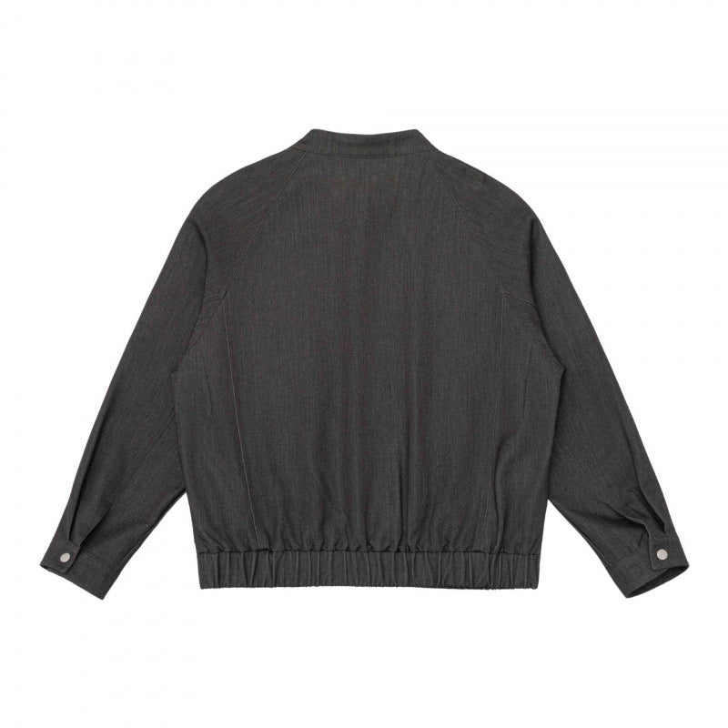 Unisex Kurzblouson im Overshirt‑Stil mit Stehkragen, Reißverschluss und elastischem Saum Echo Archiv