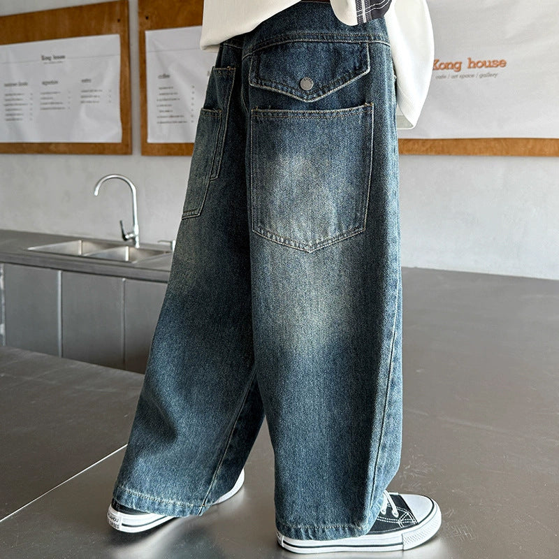 Unisex weite Denim-Hose mit einzigartigem Design Echo Archiv