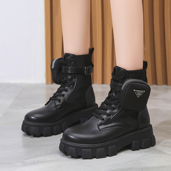 Damen Chunky Boots mit praktischem Seitentaschen-Design Echoarchiv
