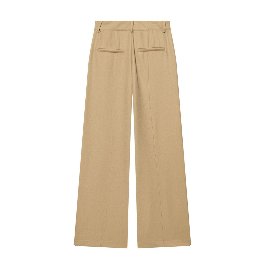 Damen elegante Highwaist-Hose mit Bügelfalte, verdeckter Hakenleiste und weitem Culotte-Schnitt – Avélisse