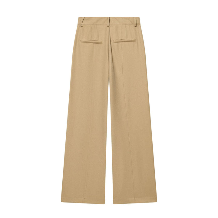 Damen elegante Highwaist-Hose mit Bügelfalte, verdeckter Hakenleiste und weitem Culotte-Schnitt – Avélisse