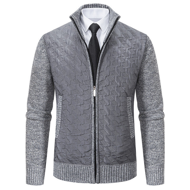 Herren elegante Hybridjacke mit Steppdesign und raffinierten Strickärmeln Echoarchiv
