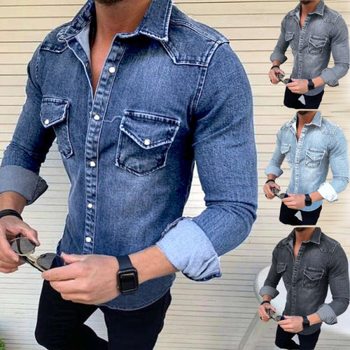 Herren Denim Hemd mit modernem Schnitt und praktischen Brusttaschen Echoarchiv