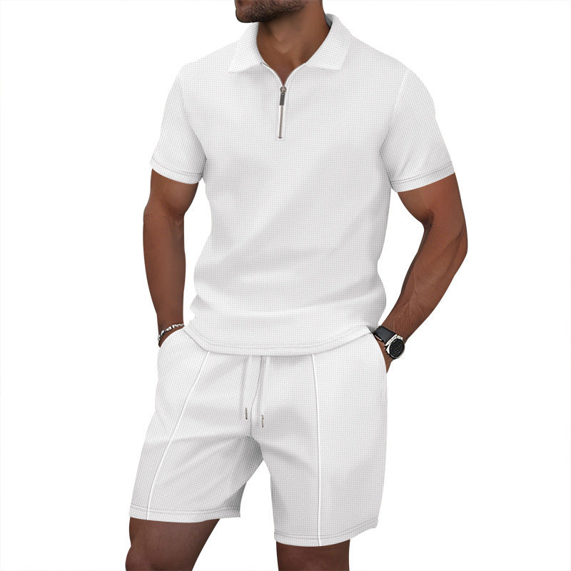 Herren lässiges Sportoutfit mit Stehkragen und elastischem Bund Echoarchiv