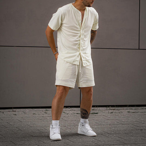 Herren atmungsaktives Sport-Set mit Kurzarm-Hemd und Shorts Echoarchiv