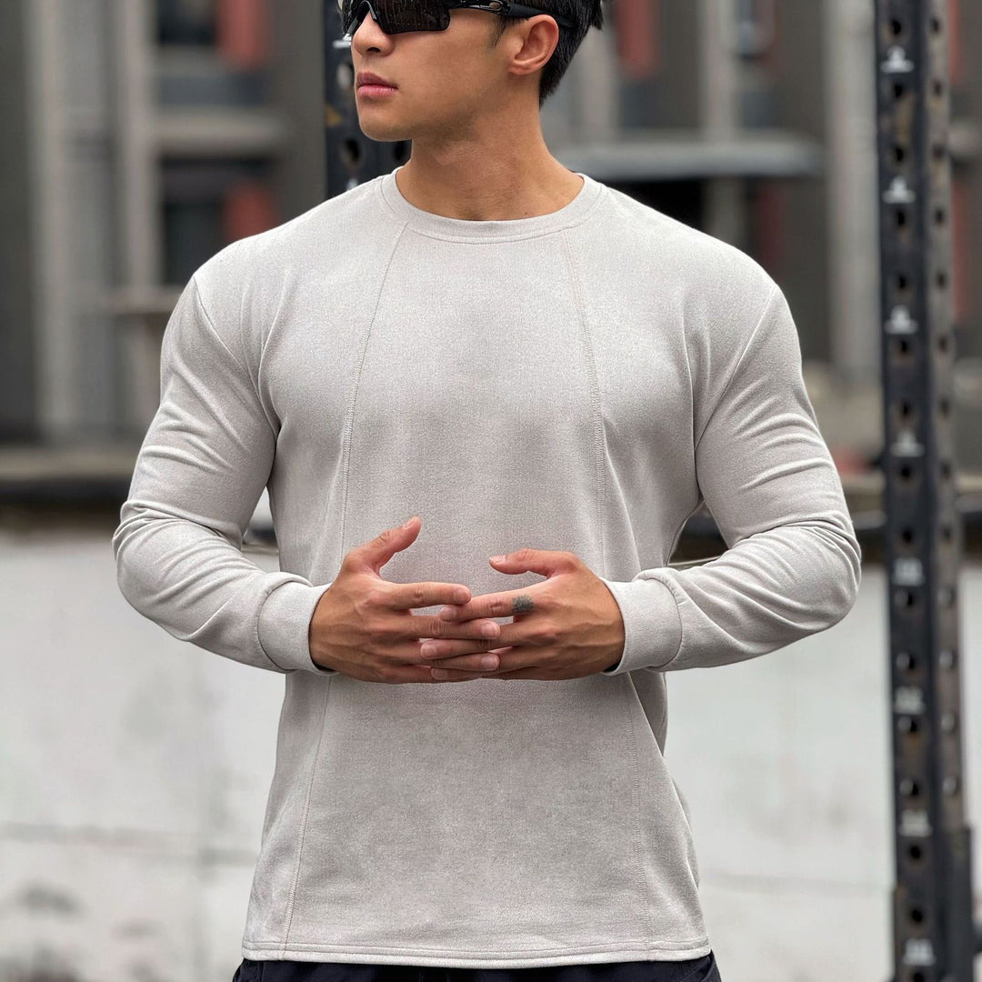 Herren Langarm Sportshirt mit nahtloser Verarbeitung und körperbetontem Schnitt Echoarchiv