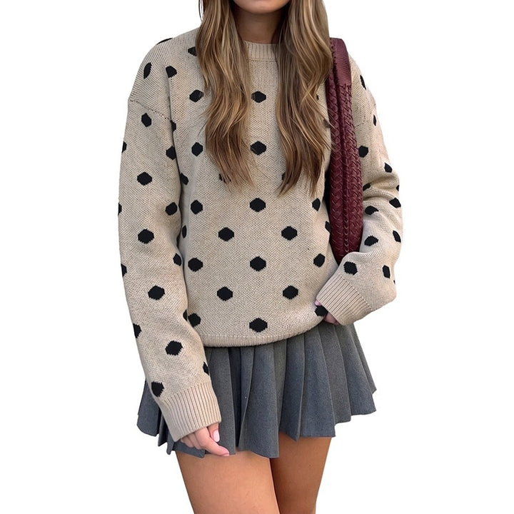 Damen Bequemer Strickpullover mit Punkten Echo Archiv