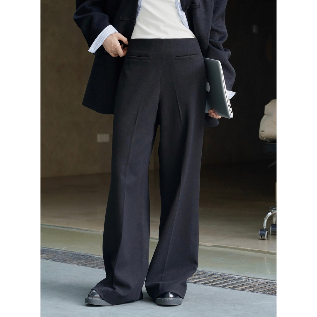 Damen Weite High‑Waist Palazzohose mit Bundfalten und fließender Tailoring‑Silhouette Echoarchiv