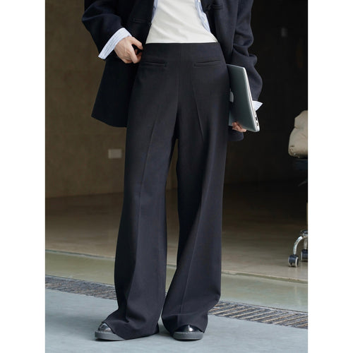 Damen Weite High‑Waist Palazzohose mit Bundfalten und fließender Tailoring‑Silhouette Echoarchiv