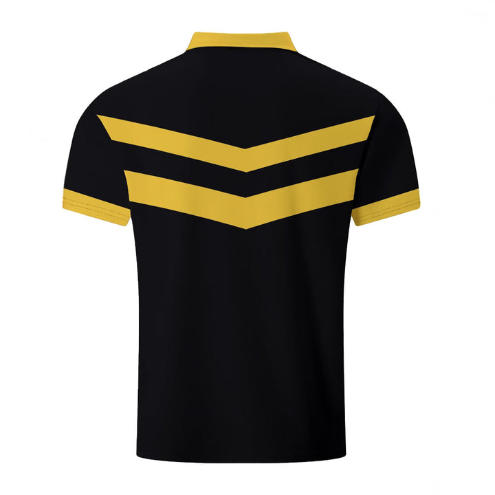 Herren Poloshirt mit dynamischem V-Ausschnitt und stylishem Farbblockdesign Echoarchiv