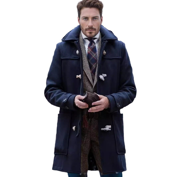 Herren eleganter Dufflecoat mit klassischem Design Echoarchiv