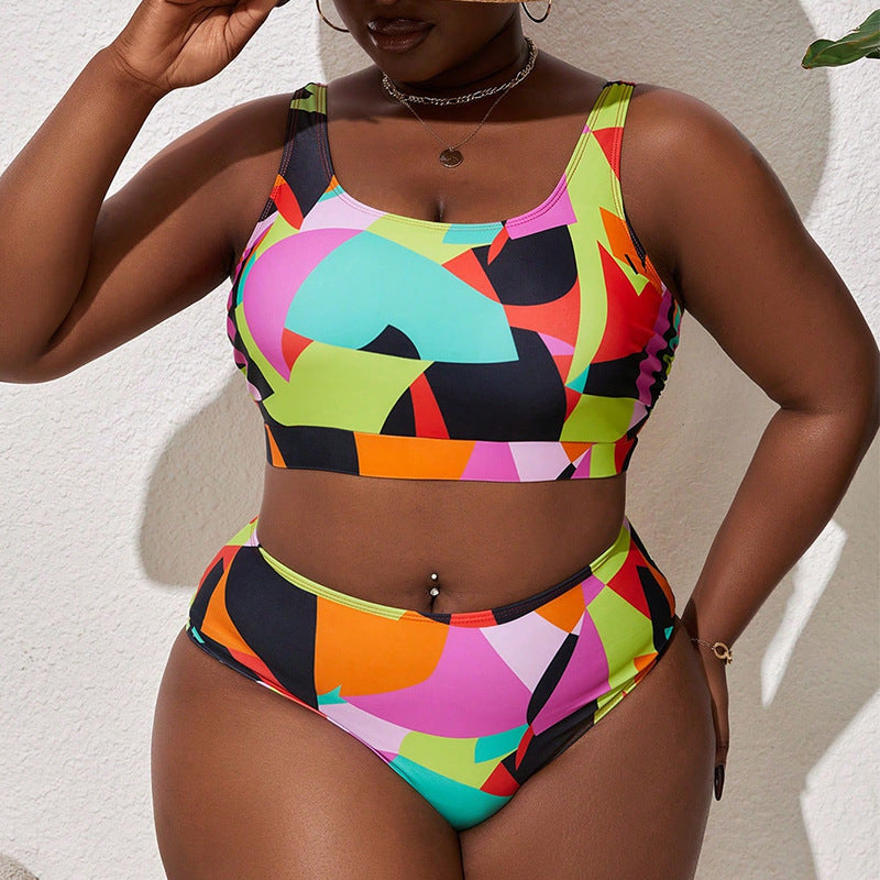 Damen Zweiteiliges Bikini-Set mit modernem geometrischen Muster Echo Archiv
