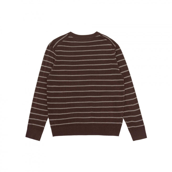 Unisex Leichter Feinstrickpullover mit Rundhalsausschnitt, feinen Querstreifen und geripptem Saum Echo Archiv