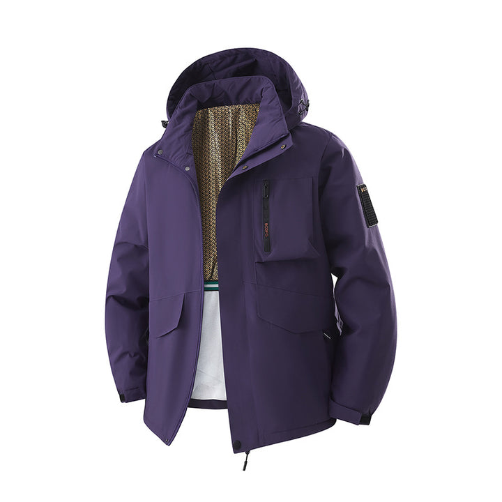 Herren Wasserdichte Outdoor-Multifunktionsjacke mit Kapuze & Fleece-Innenfutter Echoarchiv