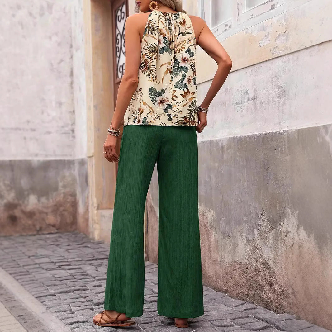 Damen weite Leinenhose mit Kordelzug und Faltenoptik Echo Archiv