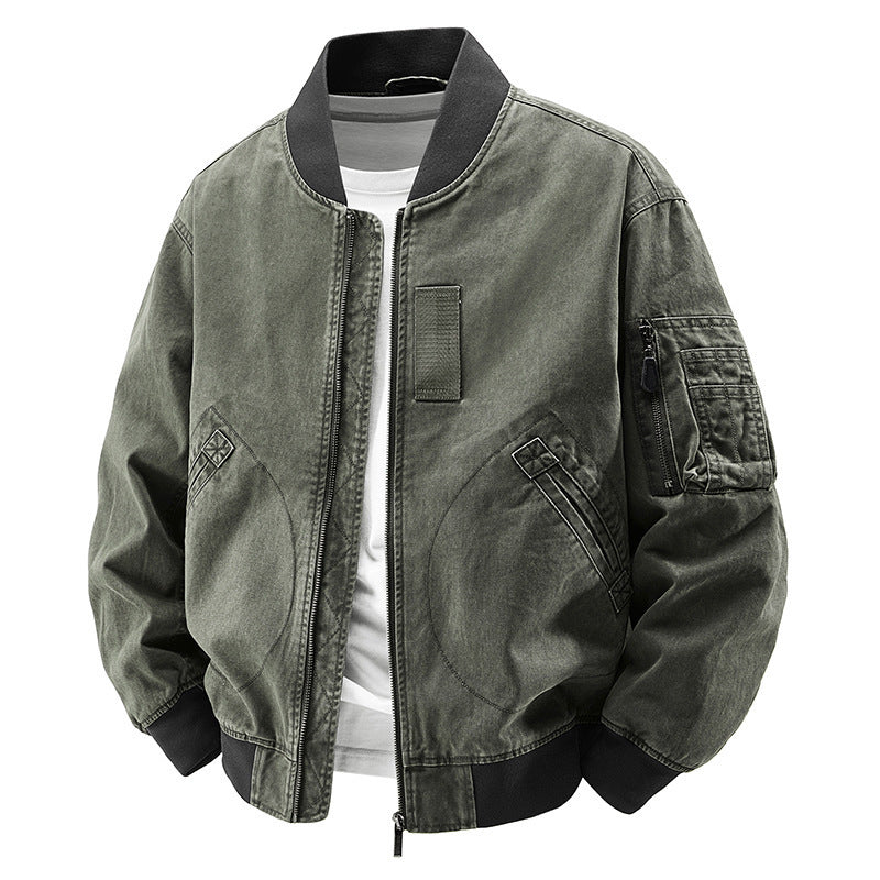 Herren Modische Bomberjacke mit Seitentaschen Echo Archiv