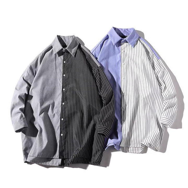 Herren Trendy Hemd mit asymmetrischem Design und urbanem Chic Echoarchiv
