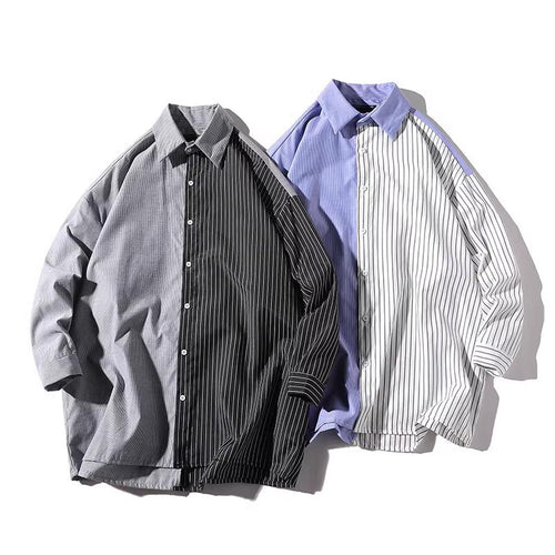 Herren Trendy Hemd mit asymmetrischem Design und urbanem Chic Echoarchiv