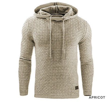 Herren Strickpullover mit strukturierter Oberfläche und integrierter Kapuze Echoarchiv