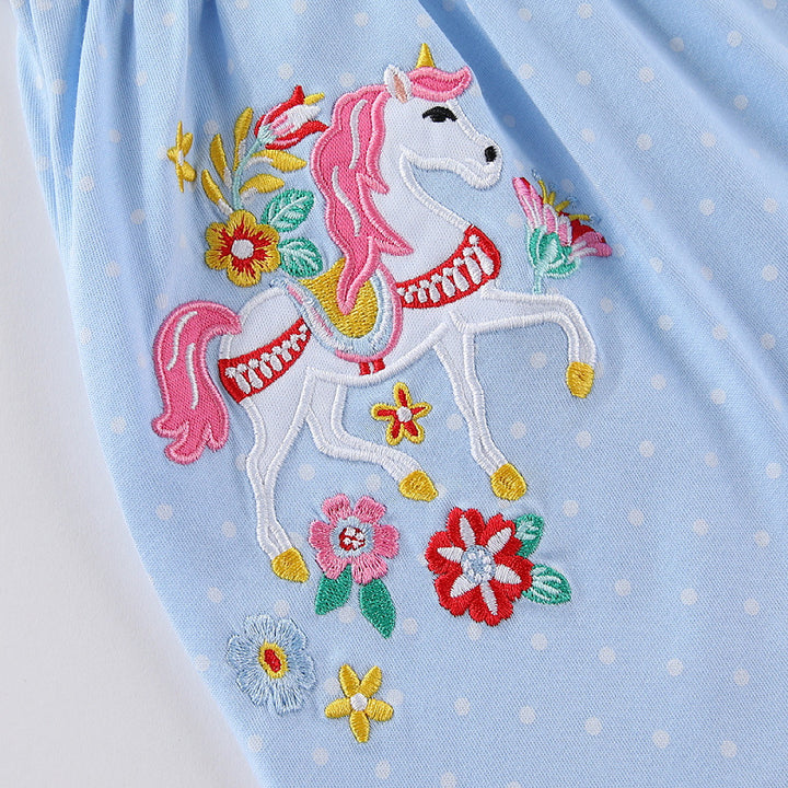 Mädchen Sommerkleid mit gesticktem Einhornmotiv Echo Archiv