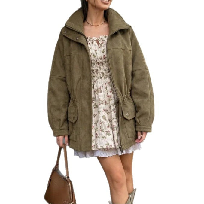 Damen Modische Oversize-Winterjacke mit Kordelzug – Célinea