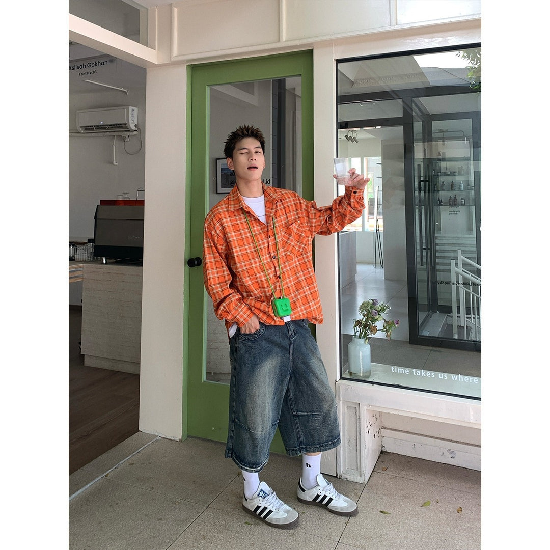 Herren Oversized Karo-Hemd im Relaxed-Fit mit Brusttaschen – Arvello