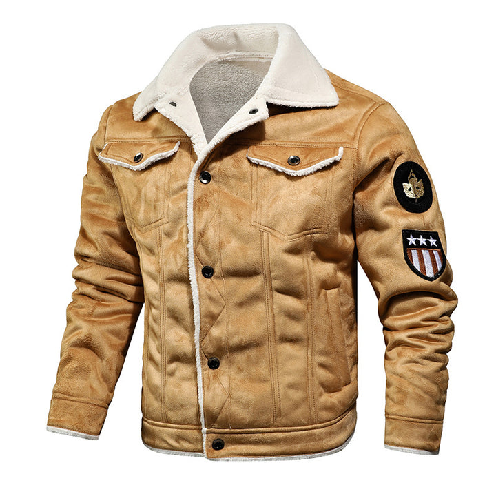 Herren Aviatorjacke mit Teddyfutter und Vintage-Lederoptik Echoarchiv