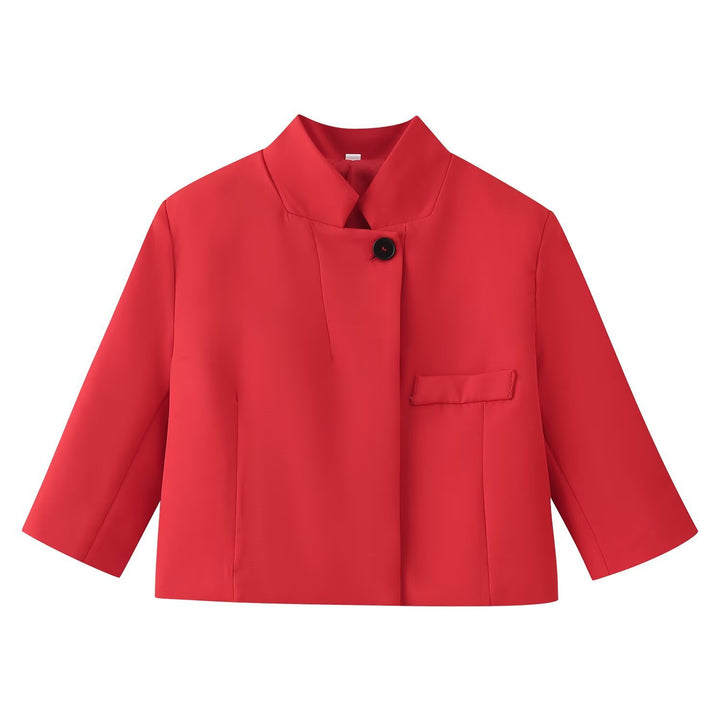 Damen Boxy-Kurzjacke mit Stehkragen und dreiviertelärmeln Echo Archiv