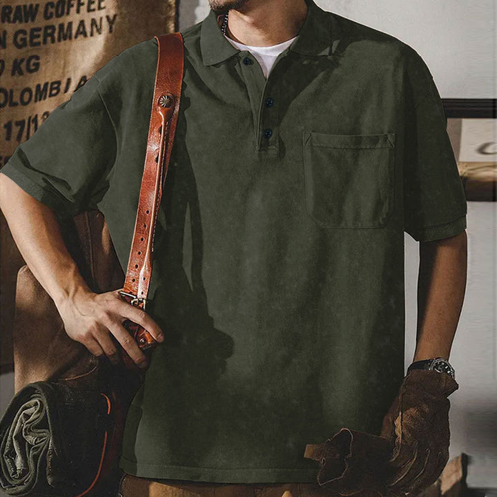 Herren lässiges Poloshirt mit praktischer Brusttasche Echoarchiv