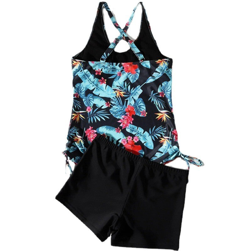 Damen Tankini-Set mit floralem Design und sportlichen Shorts Echo Archiv