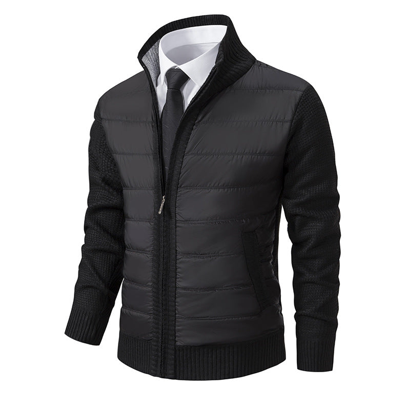 Herren nan gesteppte Hybrid-Strickjacke mit Stehkragen Reißverschluss und Eingrifftaschen Echo Archiv