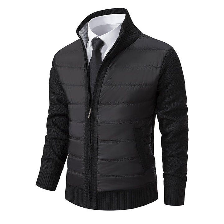 Herren nan gesteppte Hybrid-Strickjacke mit Stehkragen Reißverschluss und Eingrifftaschen Echo Archiv