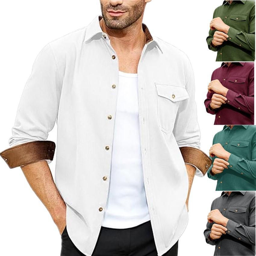 Herren Langarmhemd mit hochwertigem Flanell und praktischer Brusttasche Echoarchiv