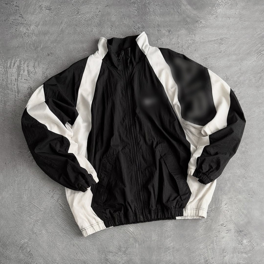 Unisex nan atmungsaktive leichte Wind- und Trainingsjacke mit Netzfutter, Stehkragen und elastischem Saum Echo Archiv