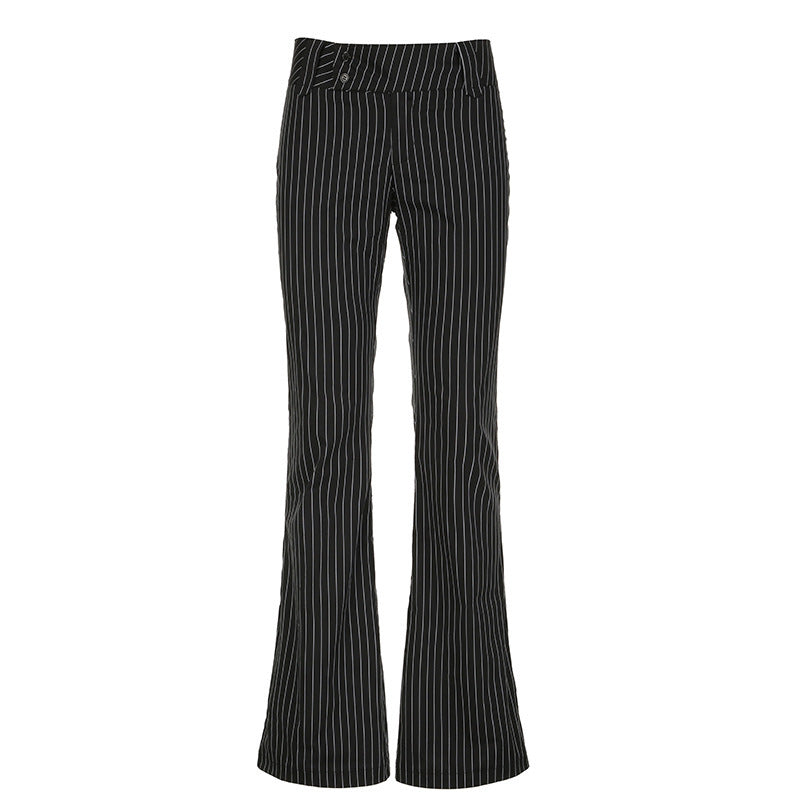 Damen elegante Schlaghose mit vertikalen Streifen Echo Archiv