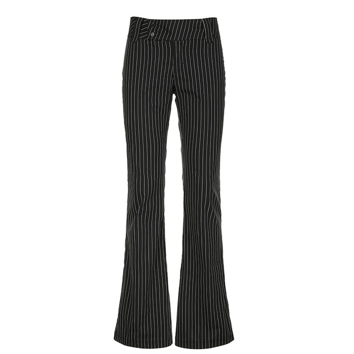 Damen elegante Schlaghose mit vertikalen Streifen Echo Archiv