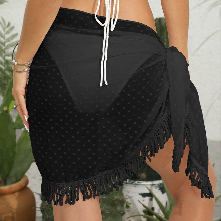 Damen transparenter Strandüberwurf mit Quasten Echo Archiv