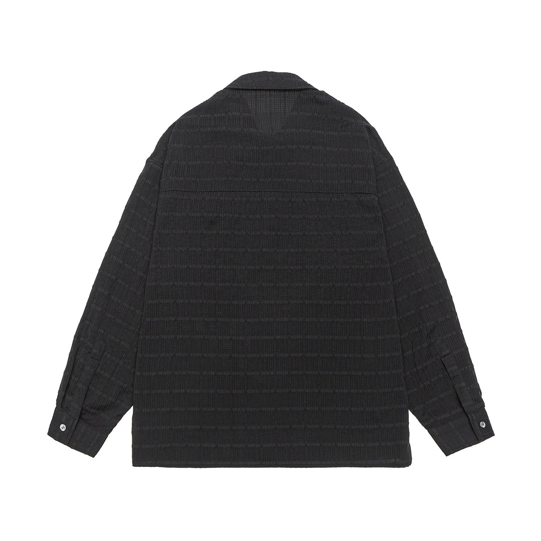 Unisex Texturierte Oversize‑Hemdjacke mit Brusttasche Echoarchiv