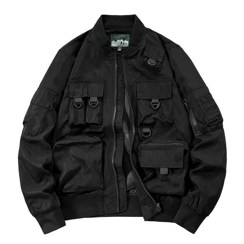 Herren nan multifunktionale Utility-Bomberjacke mit zahlreichen Taschen, D-Ring‑Details und windabweisender Nylonhülle Echo Archiv