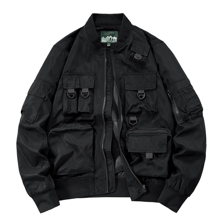 Herren nan multifunktionale Utility-Bomberjacke mit zahlreichen Taschen, D-Ring‑Details und windabweisender Nylonhülle Echo Archiv