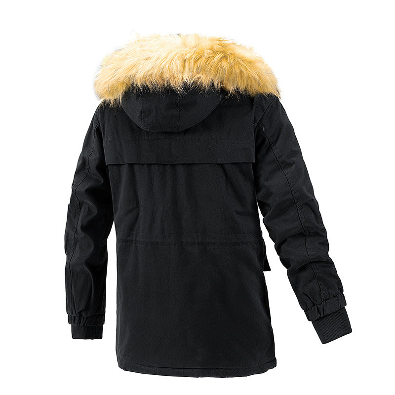 Herren Winterschutz-Parka mit wärmendem Teddyfutter abnehmbarer Kunstfellkapuze und verstärkten Utility-Taschen Echoarchiv
