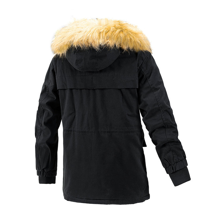 Herren Winterschutz-Parka mit wärmendem Teddyfutter abnehmbarer Kunstfellkapuze und verstärkten Utility-Taschen Echoarchiv