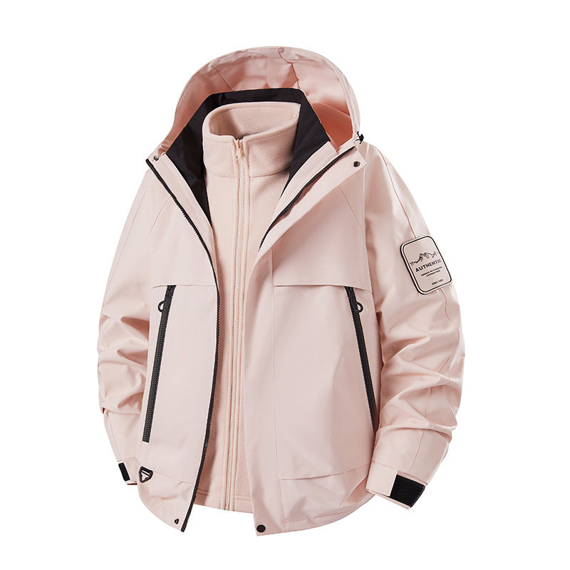Herren Zwei‑in‑eins wasserdichter Winterparka mit abnehmbarer Fleece‑Innenjacke Echoarchiv