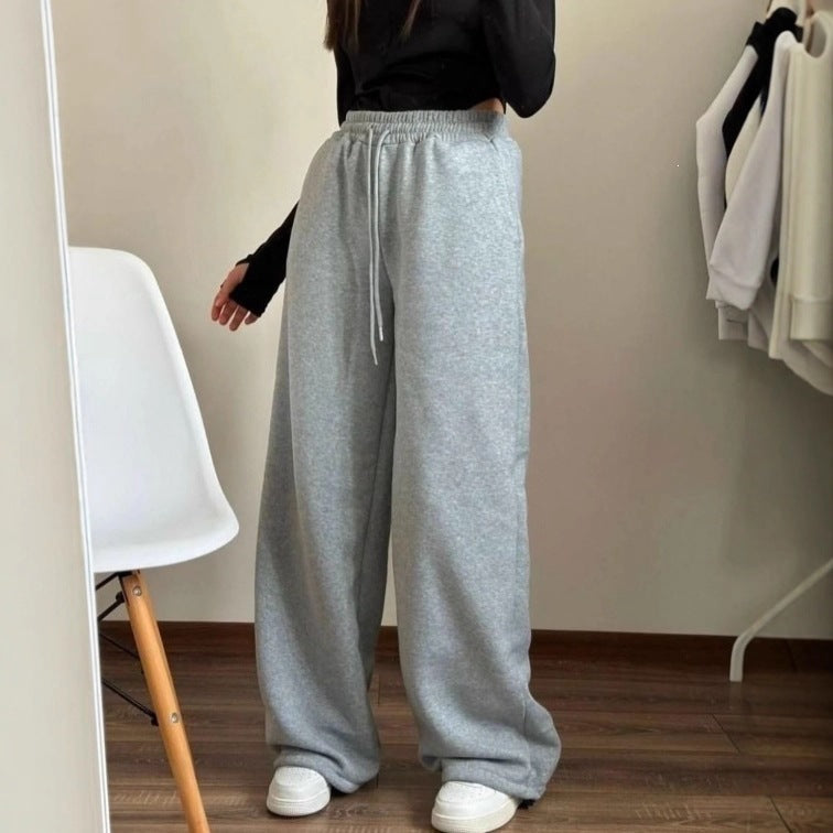 Unisex locker fallende Loungehose mit elastischem Kordelbund, Eingrifftaschen und geradem Bein – Marzano