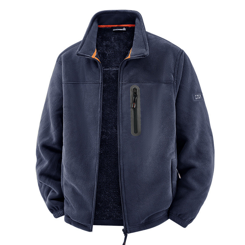 Herren Thermo-Fleece-Outdoorjacke mit Teddy-Innenfutter, Brustreißverschluss & windabweisender Oberfläche Echoarchiv