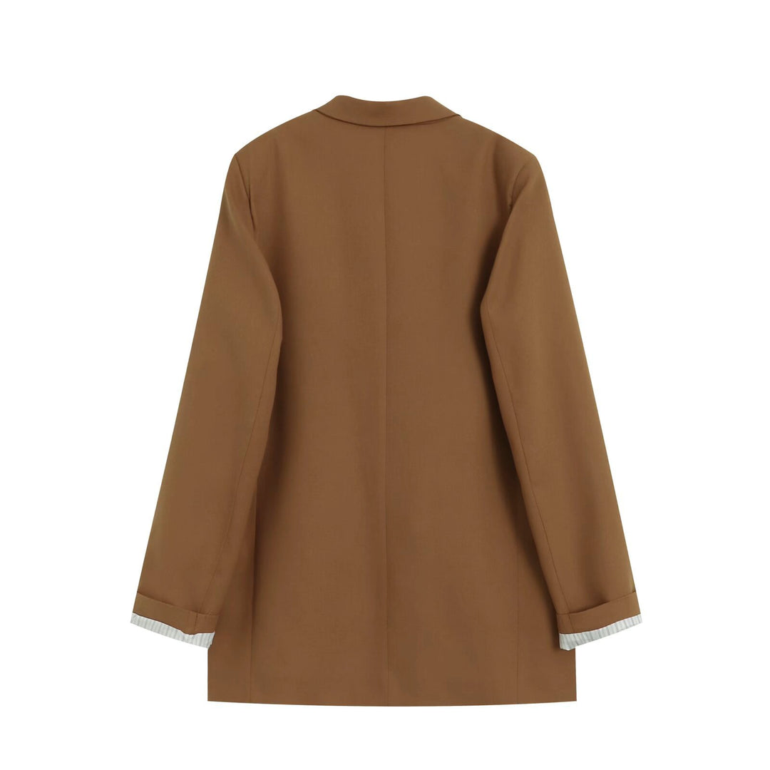 Damen Doppelreihiger Longblazer mit aufgesetzten Taschen und Umschlagärmeln Echo Archiv