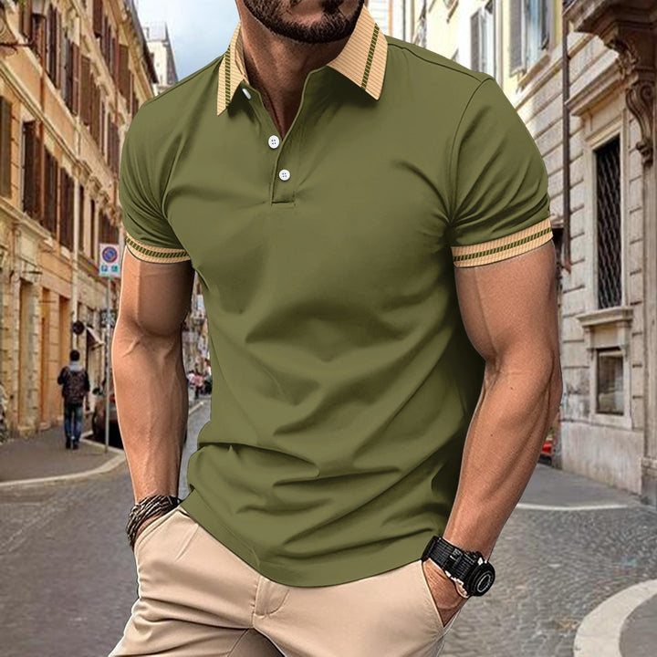 Stylisches Performance-Polo für Herren mit kontrastierenden Kragen Echoarchiv